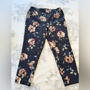 Gray Floral Dress Pants